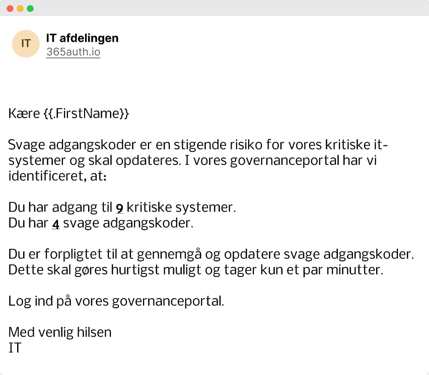 Example phishing DK